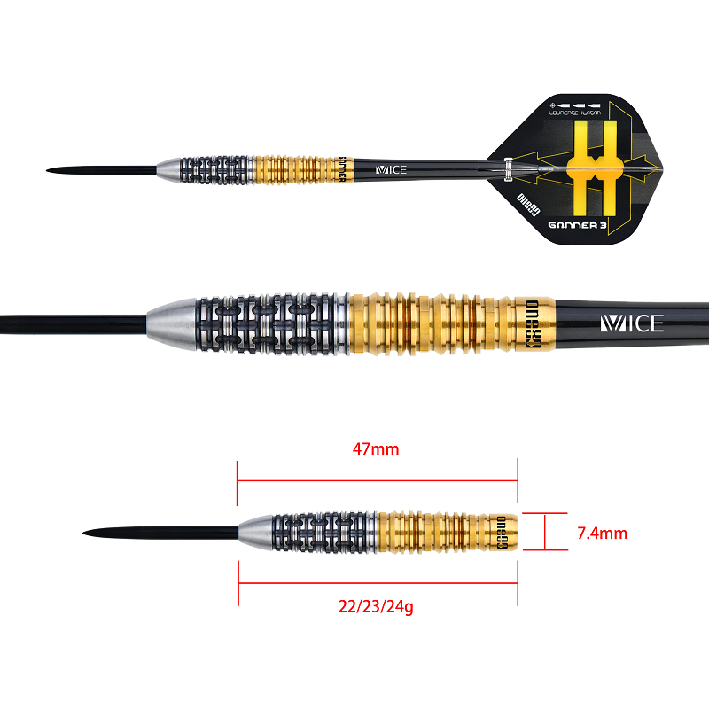 ONE80 Gunner 3 Lourence Ilagan Black Gold 90% Darts