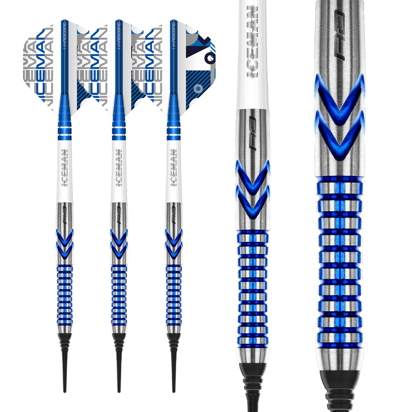 Freccette RED DRAGON Gerwyn Price Iceman Glacier Series - 90% Tungsteno, Punta In Acciaio, Volo Hardcore, Aste Nitrotech
