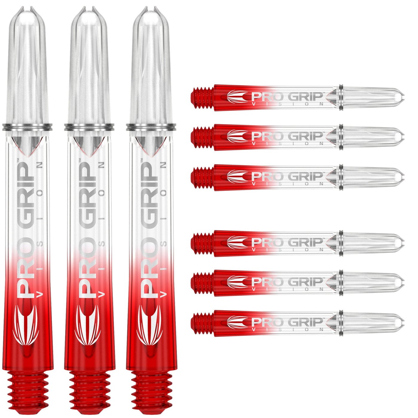 Target Pro Grip 3 Set Vision Red Darts Shafts