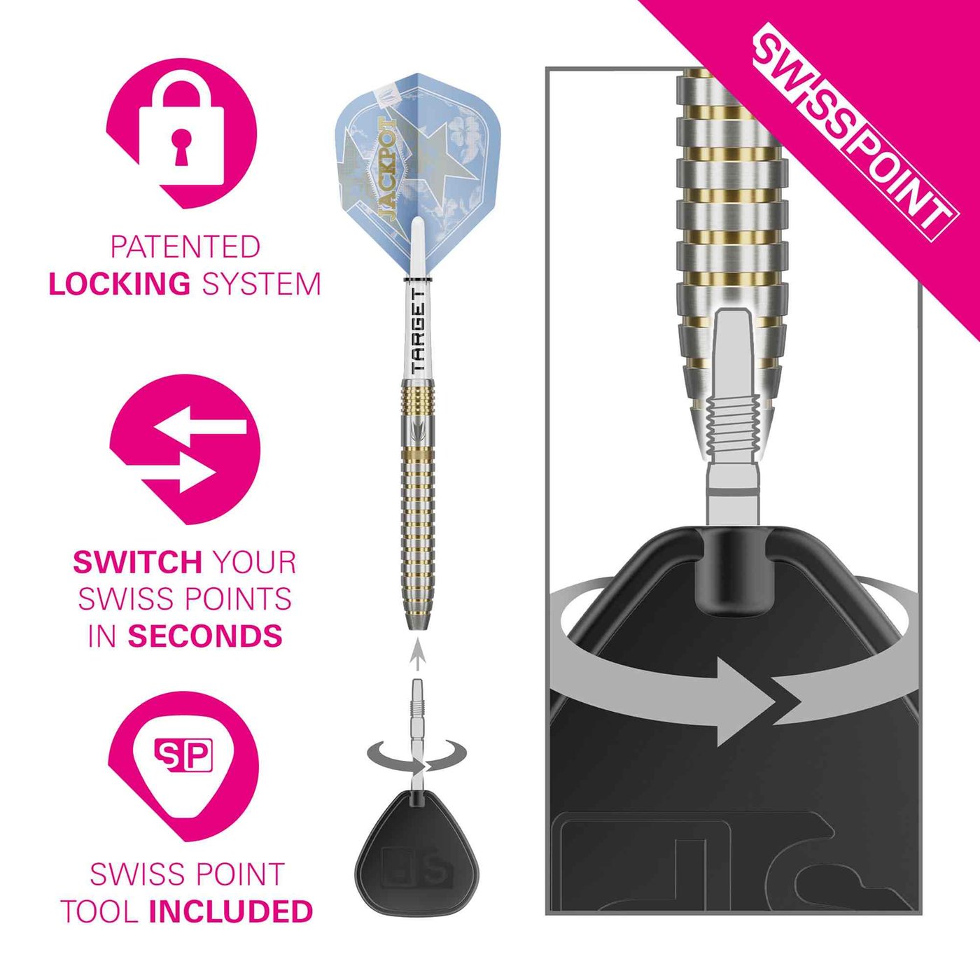 TARGET Adrian Lewis G1 新古品 Target Adrian Lewis Showdown Swiss Point 95% Steel Tip Darts