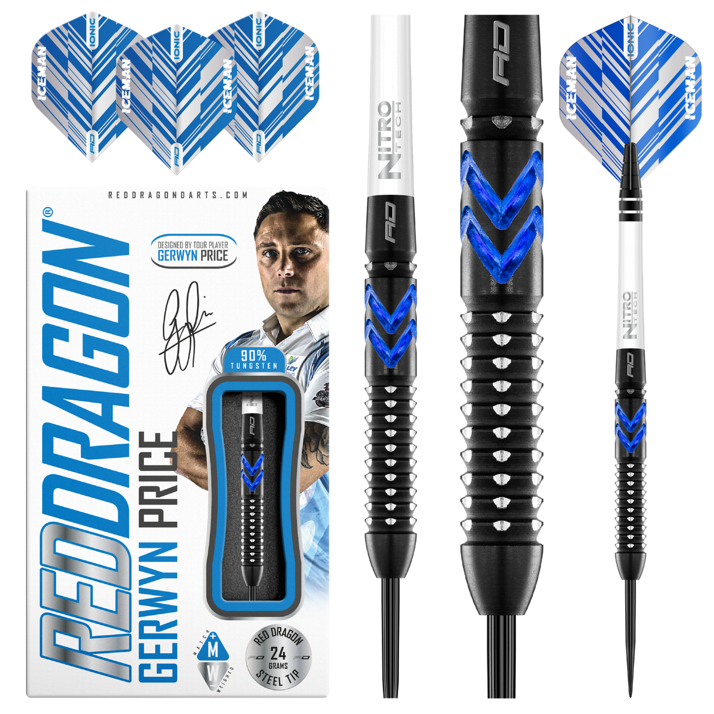 Red Dragon Gerwyn Price Blue Ice SE 90% Darts