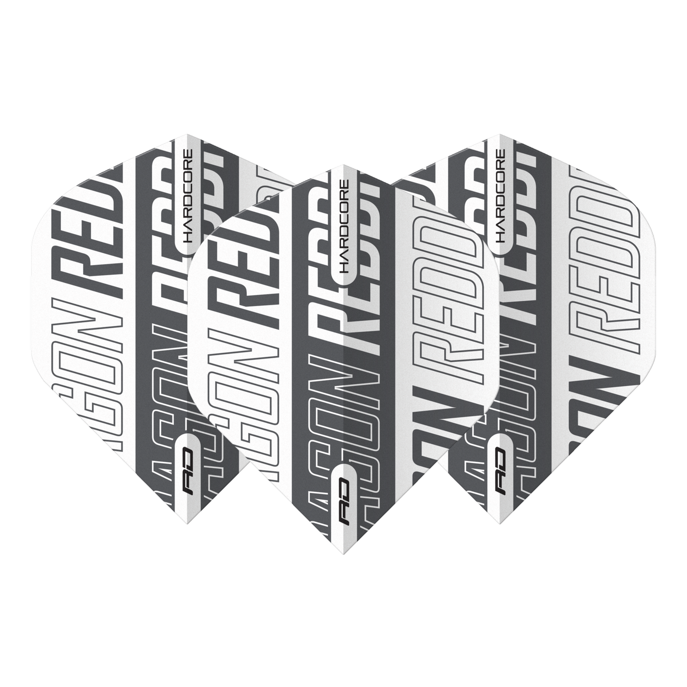 Red Dragon Hardcore XT White & Grey Print Darts Flights