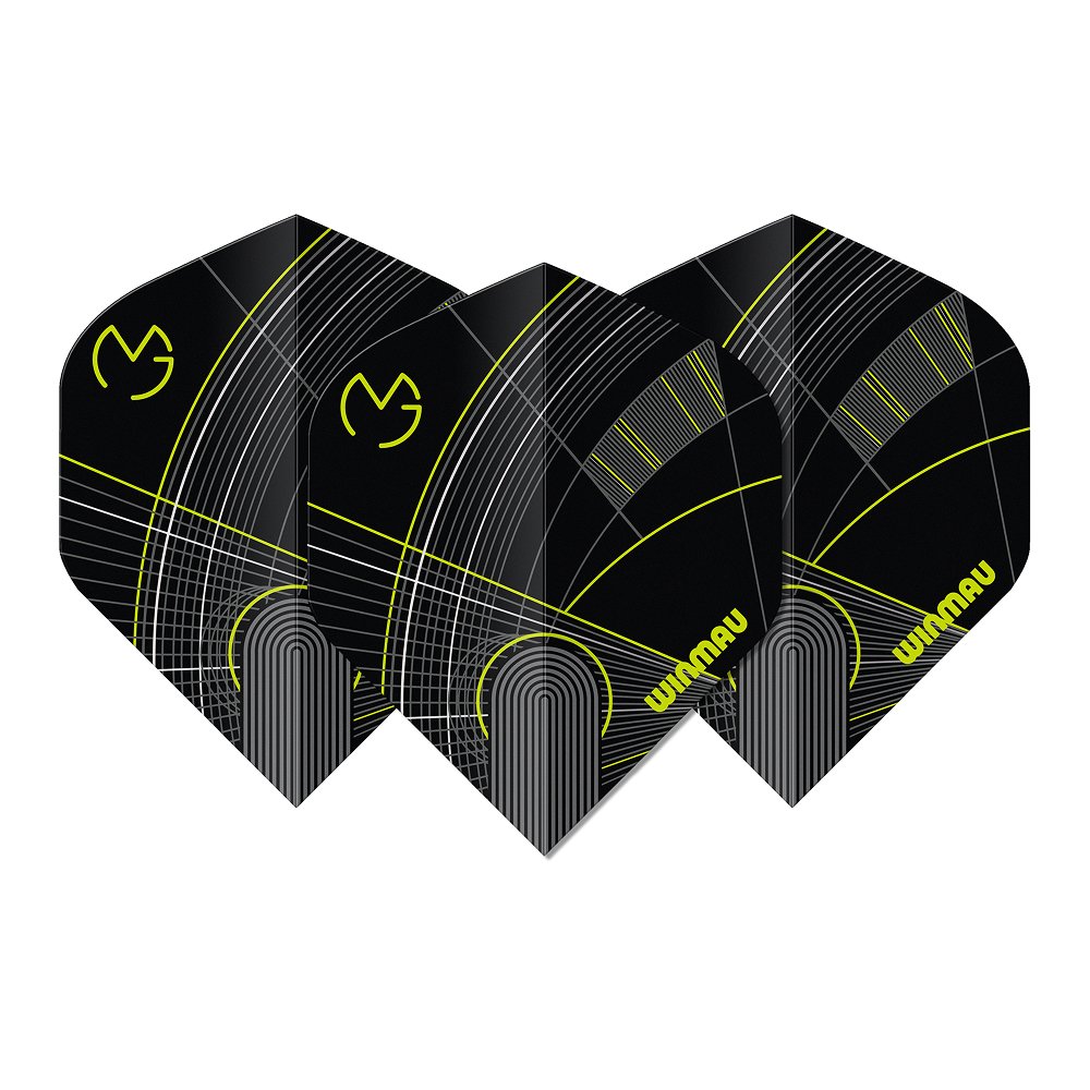 Winmau Michael van Gerwen Prism Delta Black Green Bow - Dart Flights