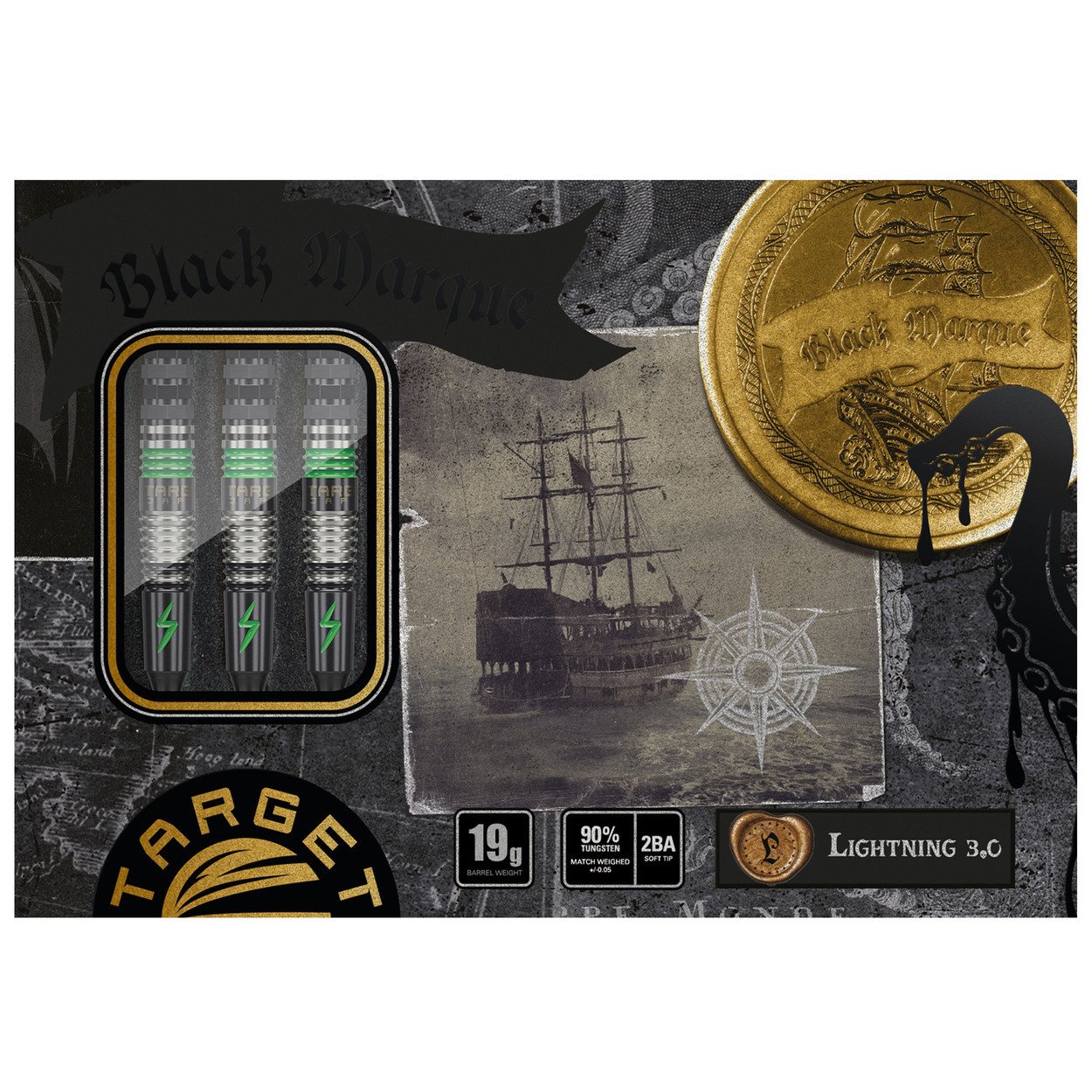 Target Japan Black Marque Lightning 3.0 90% Soft Tip Darts