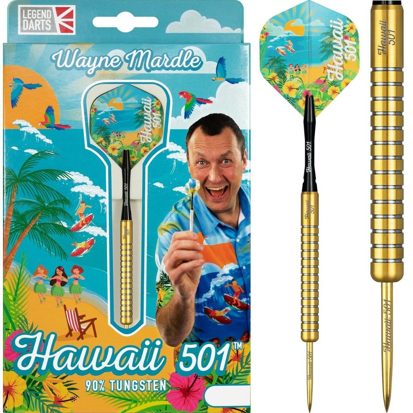 Wayne Mardle Hawaii 501 90% Gold - Steel Tip Darts