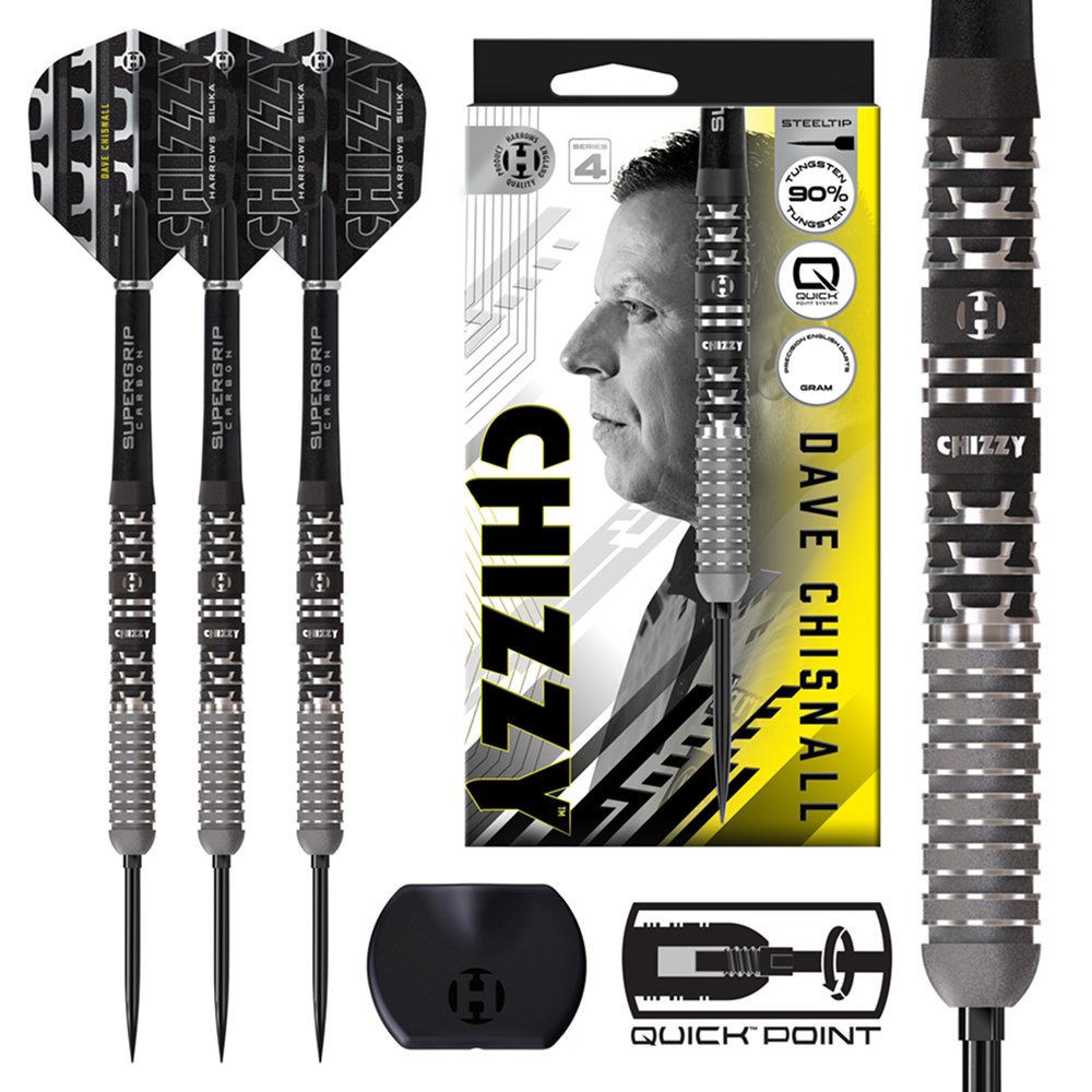 Harrows Dave Chisnall V4 Quick Point 90% - Steel Tip Darts