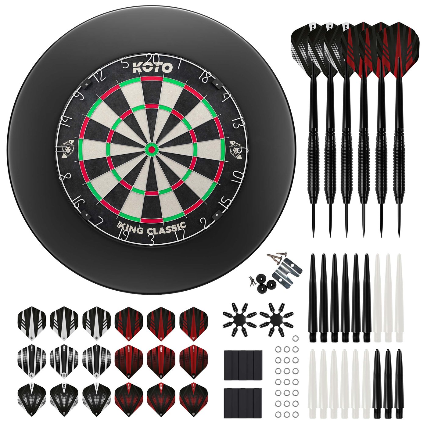 KOTO King Classic Edition + Surround + KOTO Accessory Kit Steeltip Black 90 Pieces - Dartset