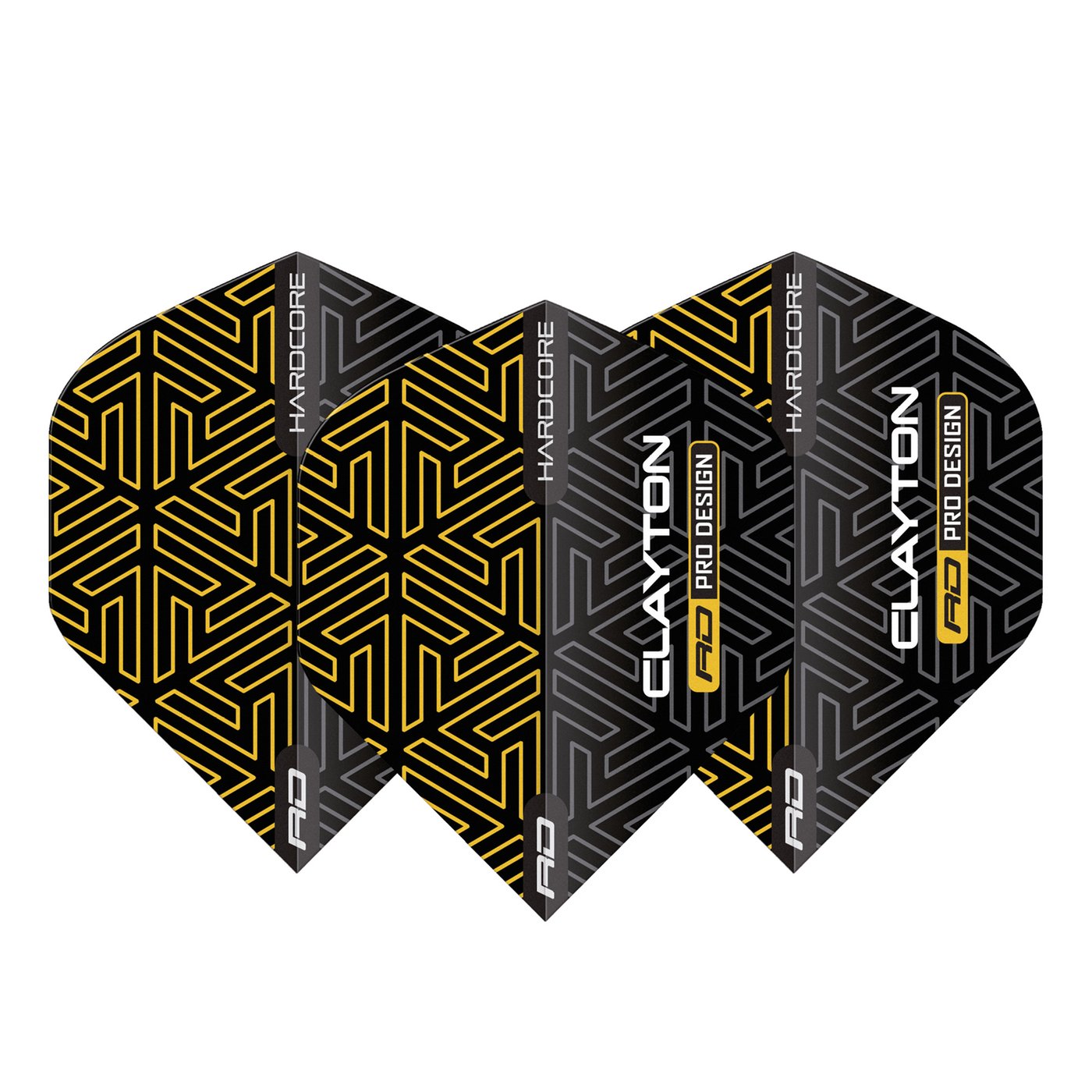 Red Dragon Jonny Clayton Hardcore Premium Gold & Black Darts Flights