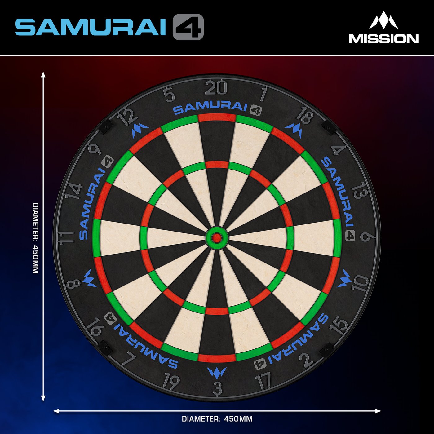 Mission Samurai 4 Graphite - Professional Dartboard - Dartshopper