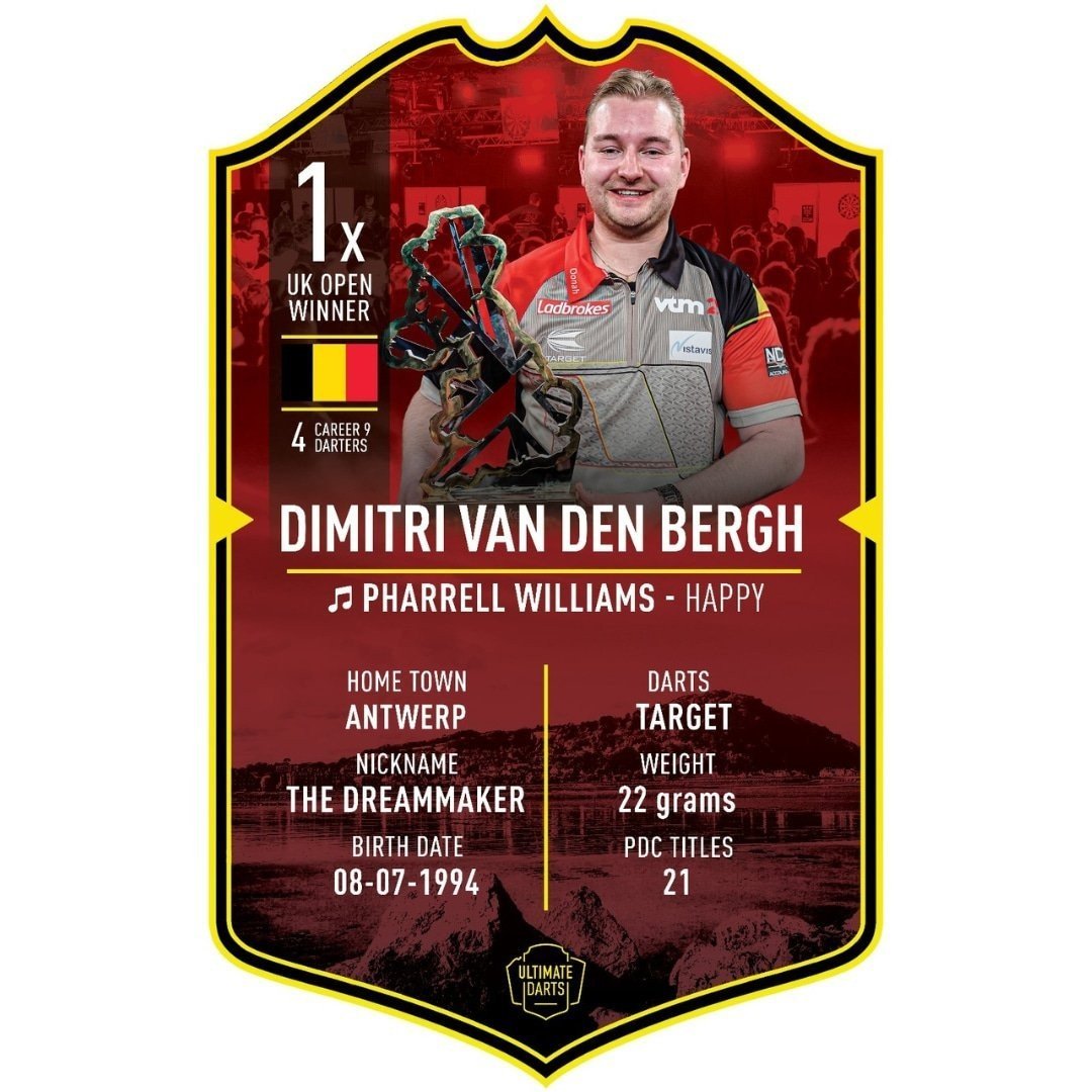 Ultimate Darts Card Dimitri van den Bergh UK Open 2024 winner