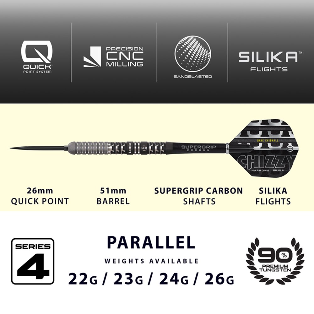 Harrows Dave Chisnall V4 Quick Point 90% Darts - Dartshopper.com