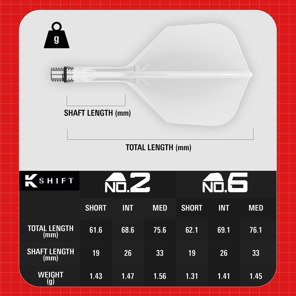 Target K-Shift White NO2 Dart Flights - Durable & Lightweight Target K-Shift White NO2 Dart Flights - Durable & Lightweight