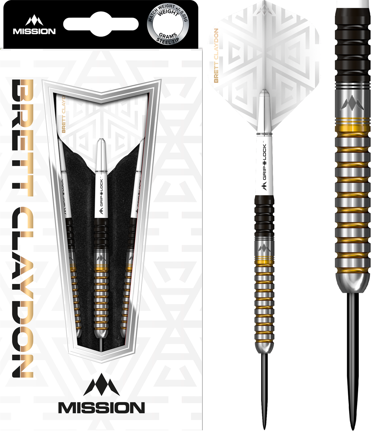 Mission Brett Claydon Black and Gold 90% Darts