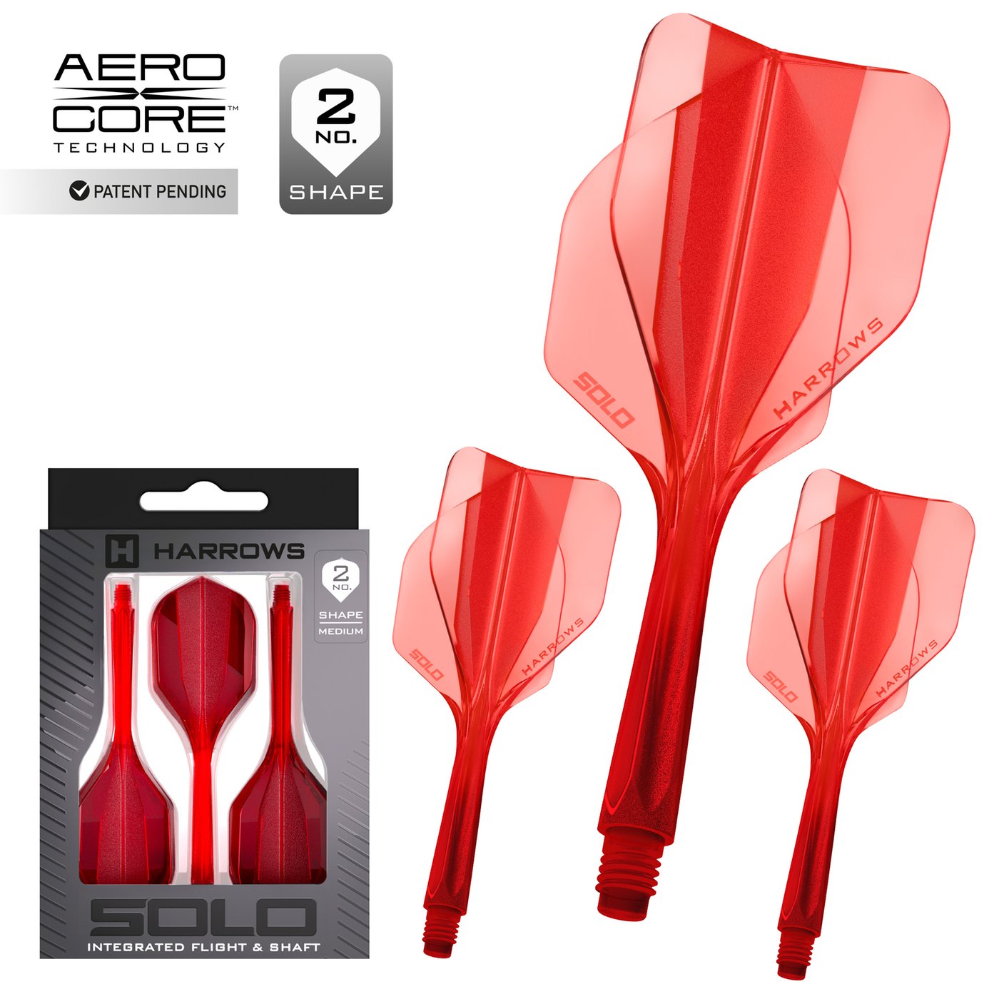 Harrows Solo Red NO2 - Dart Flights