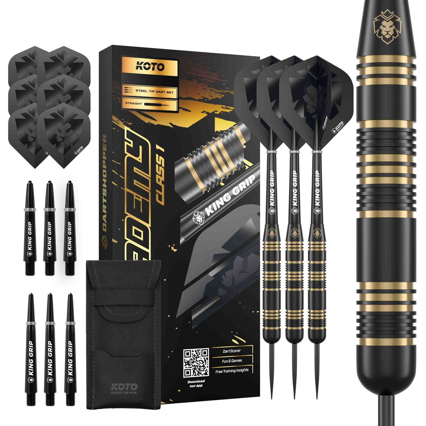 KOTO Black Academy Brass - Steel Tip Darts