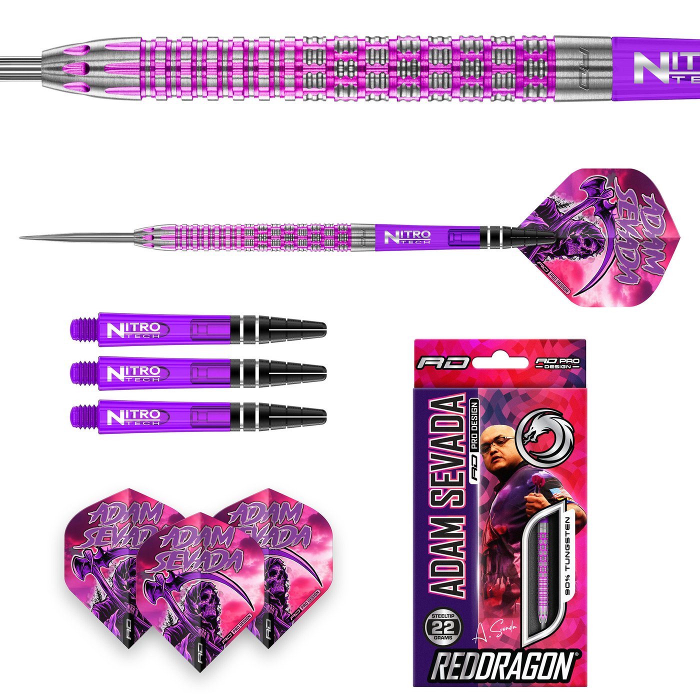 螺钿紫檀茶｛レッドロ-ズウッドティ—ト☆｝ Red Dragon Adam Sevada 90% - Steel Tip Darts - Dartshopper.com