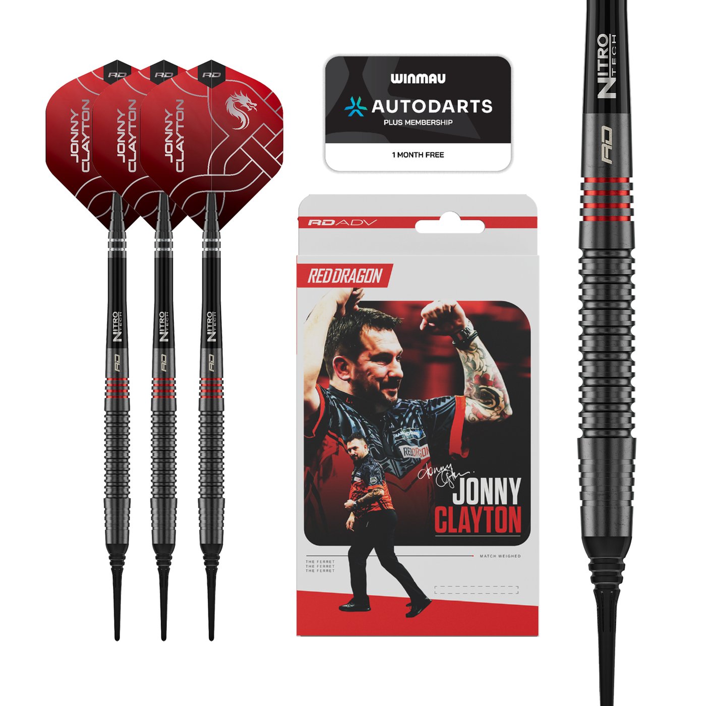 Red Dragon Jonny Clayton ADV 90% - Soft Tip Darts