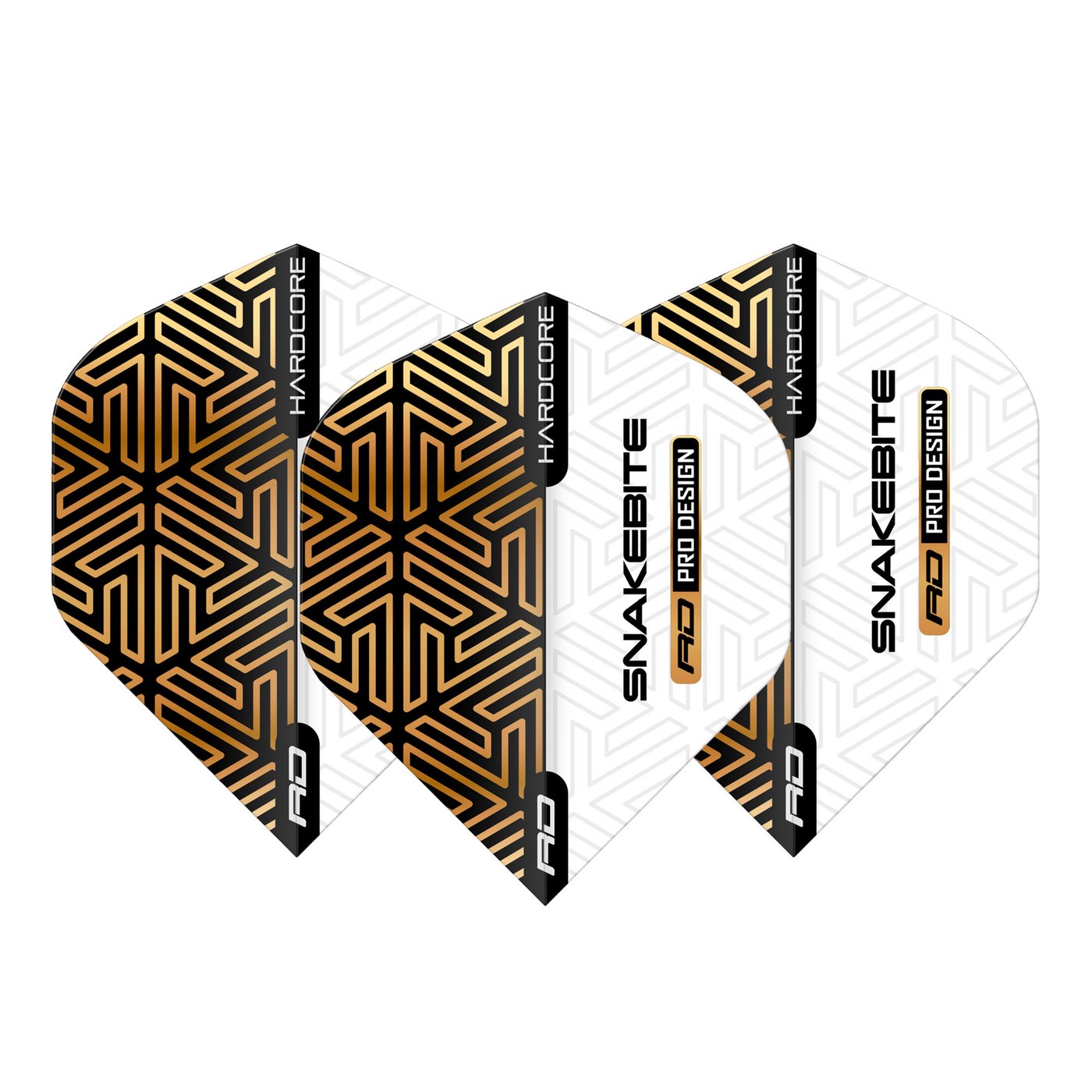 Red Dragon Peter Wright White & Bronze Hardcore Premium Standard Darts Flights