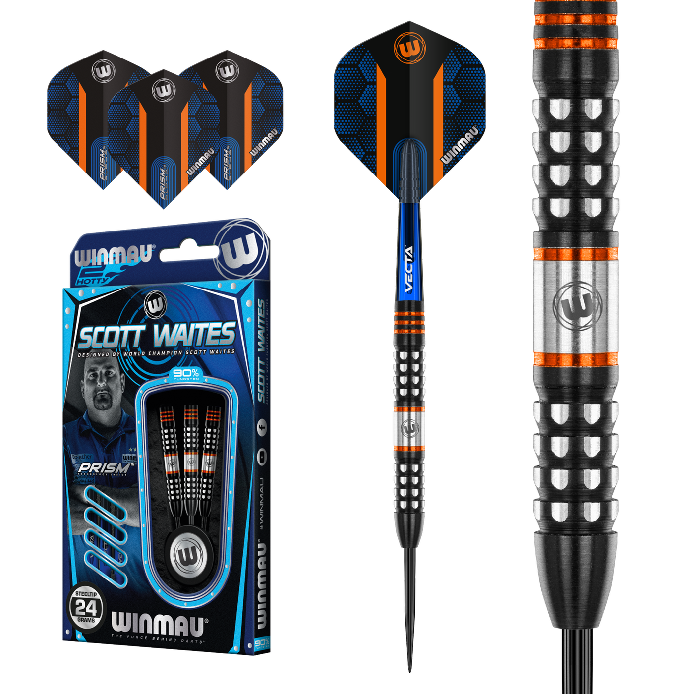 Dardos Winmau Scott Waites 90% Punta de Acero