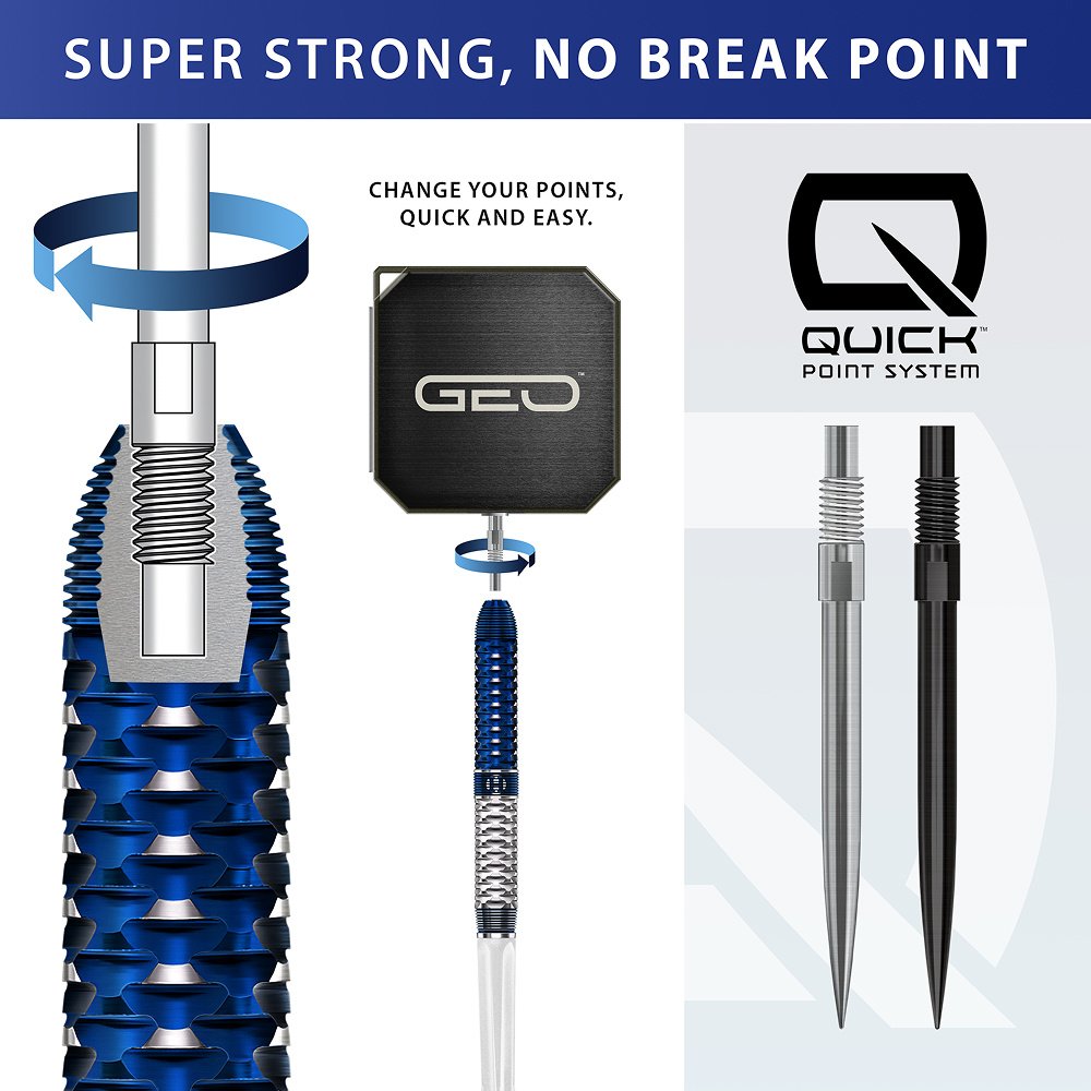 Harrows Geo Parallel Quick Point 90% - Steel Tip Darts