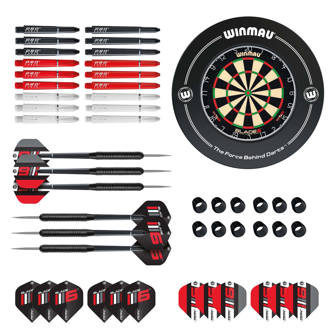 Winmau Blade 6 Starter Pack + Surround - Diana de dardos Set