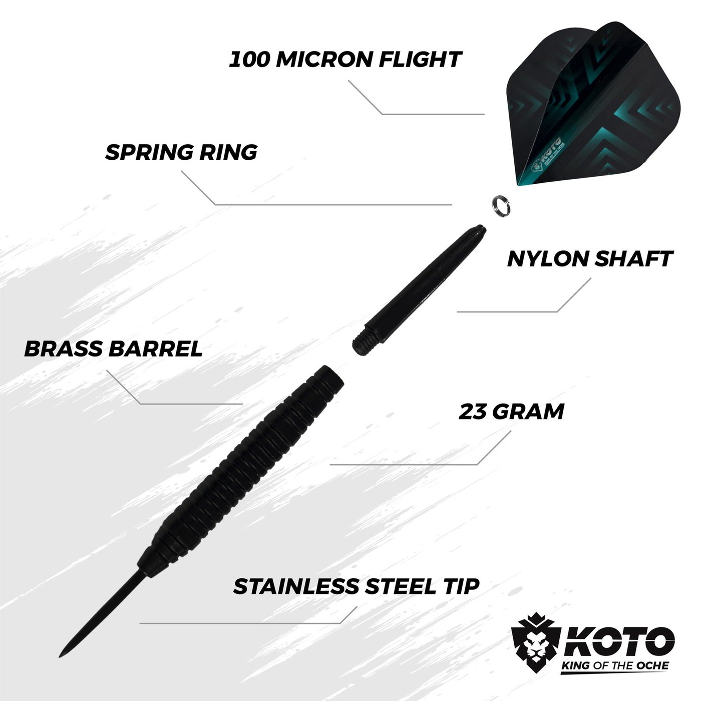 KOTO King Pro + 2 Sets Darts + 90st Accessoires - Diana de dardos Set