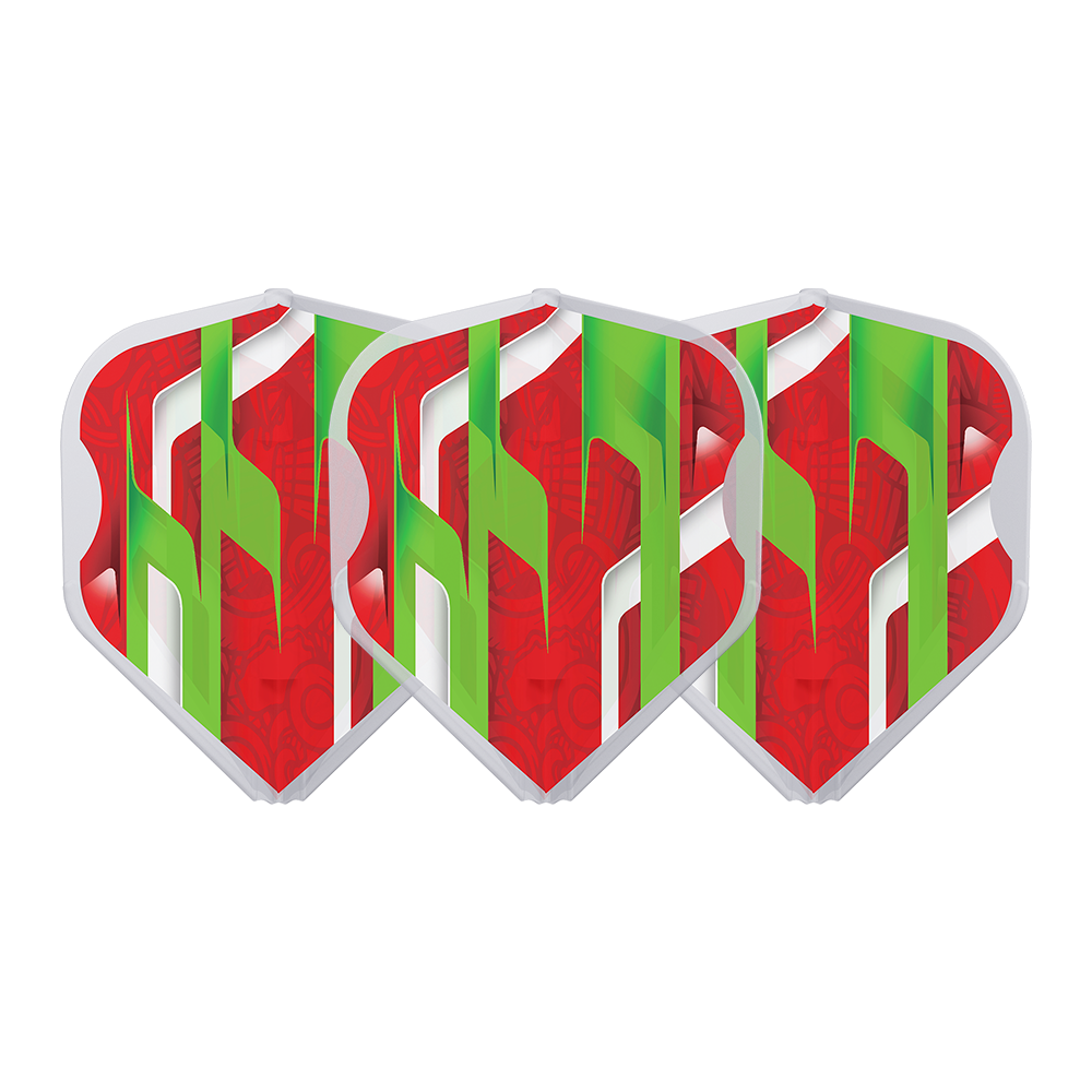 L-Style EZ L1 Mamo Series Red Clear White Darts Flights