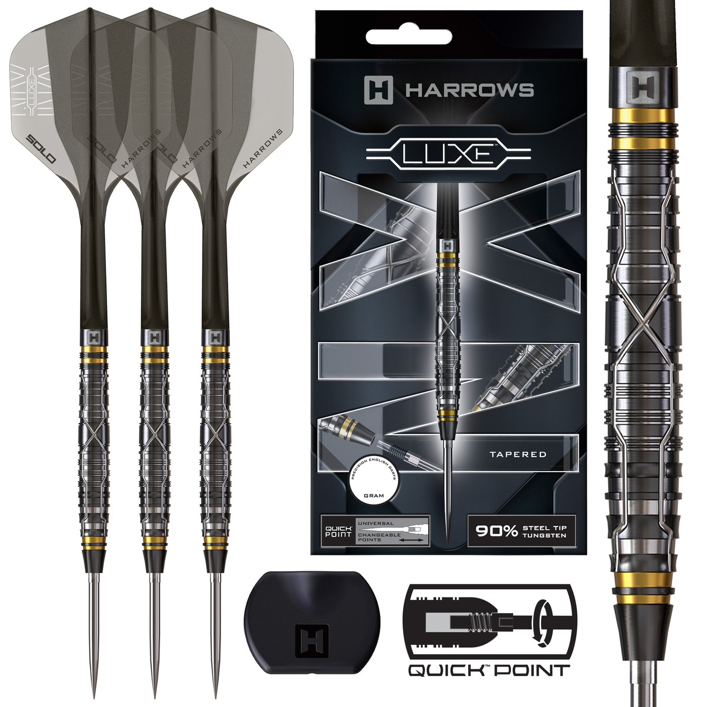 Harrows NX Luxe Tapered Quick Point 90% - Šipky Steel