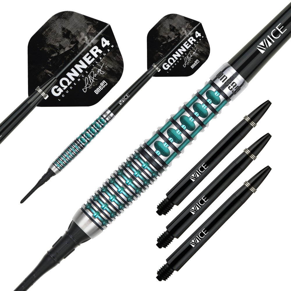 ONE80 Gunner 4 Lourence Ilagan Black Jade 90% Soft Tip Darts