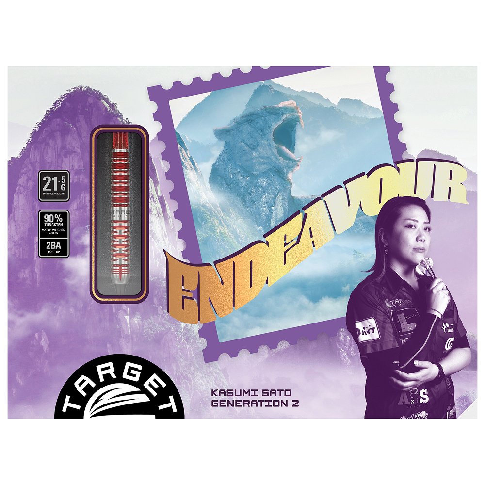 21，5ｇ　TARGET JAPAN ENDEAVOU G2 MAX 90% Target Japan Kasumi Sato Endeavour G2 Max 90% Soft Tip Darts