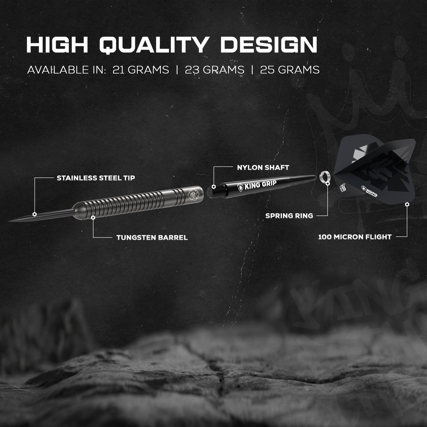 KOTO Sting Black PVD 90% Steel Tip Darts