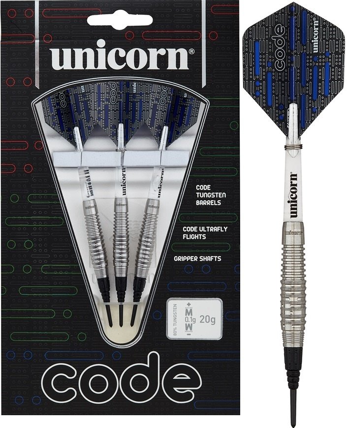 Unicorn Code 80% Blue Soft Tip Darts