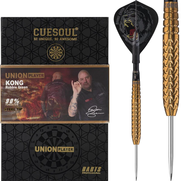 Cuesoul Robbie Green Gold 90% - Fléchettes pointe Acier