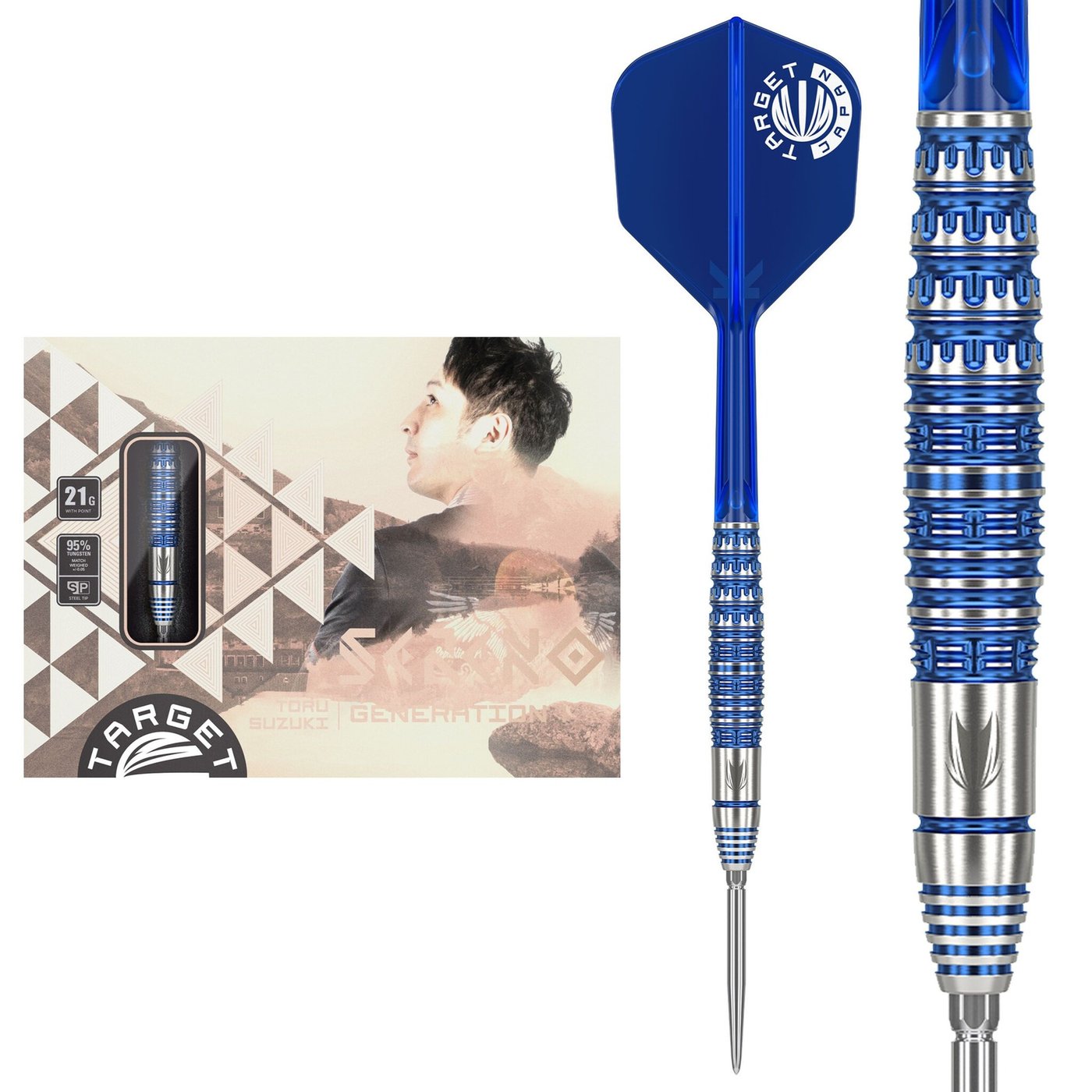 Dardos Target Japan Toru Suzuki Sereno Swiss Point 95% Punta de Acero