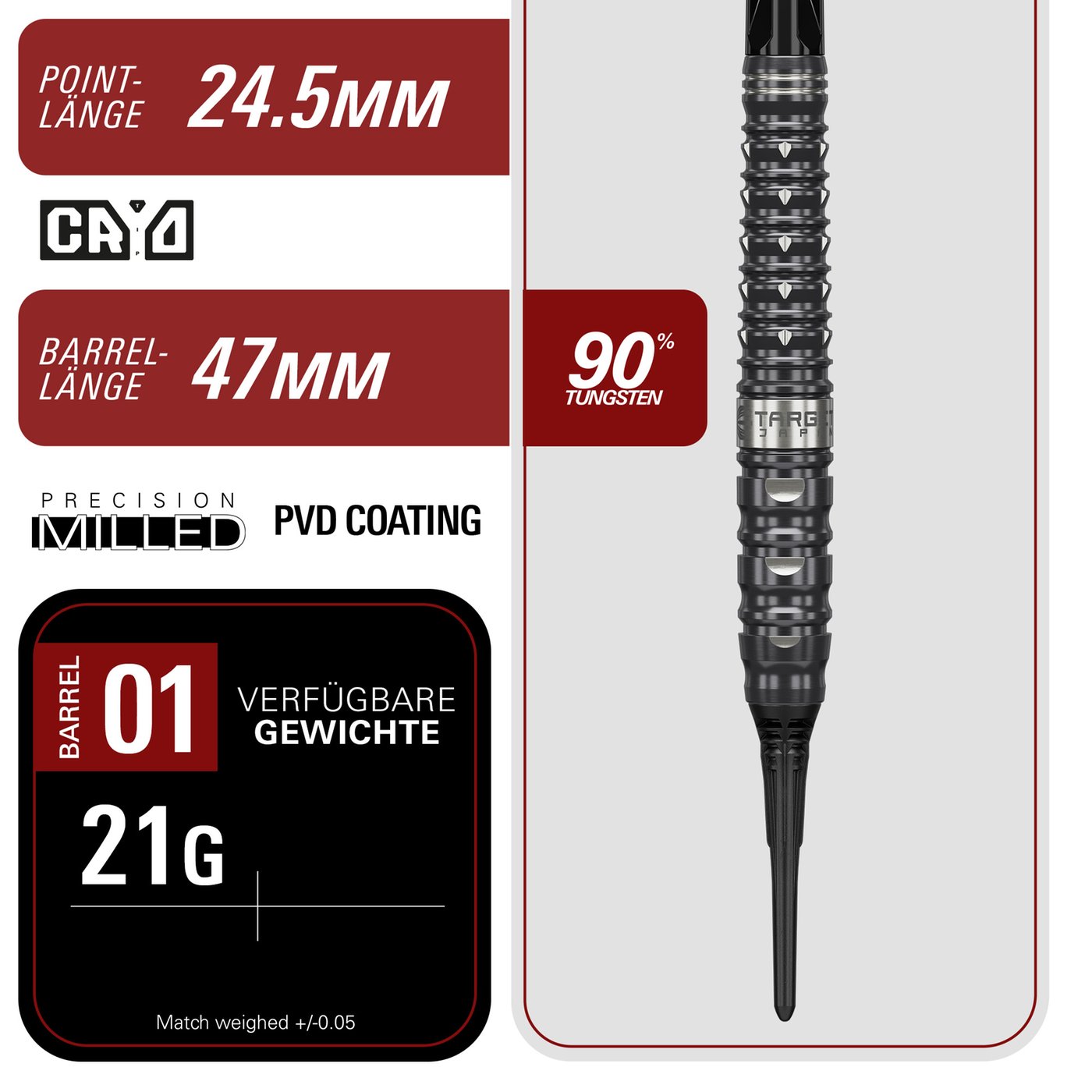 Target Japan Black Marque Eclipse 90% - Soft Tip Darts