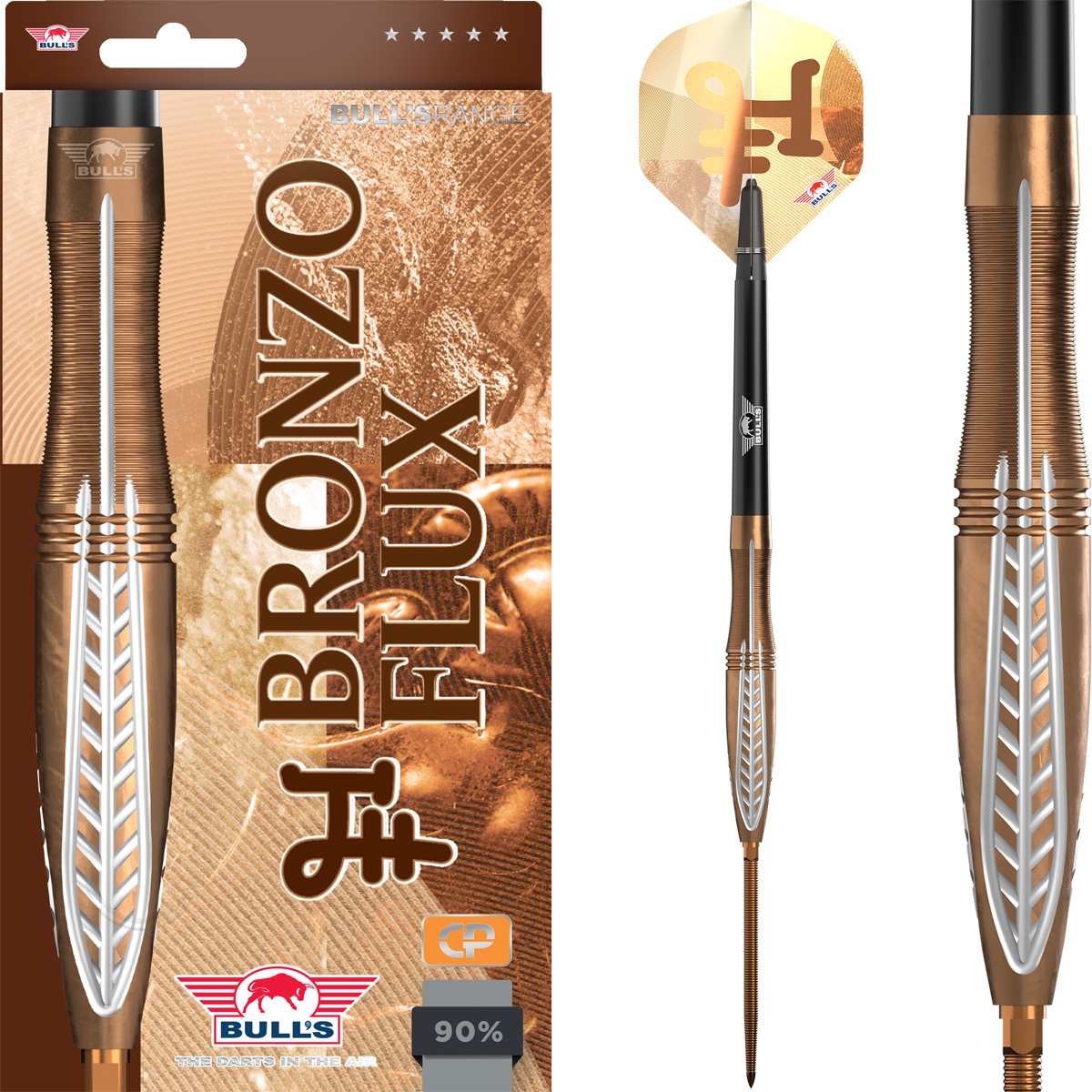 Bull's Bronzo Flux Convertible Points 90% - Steel Tip Darts