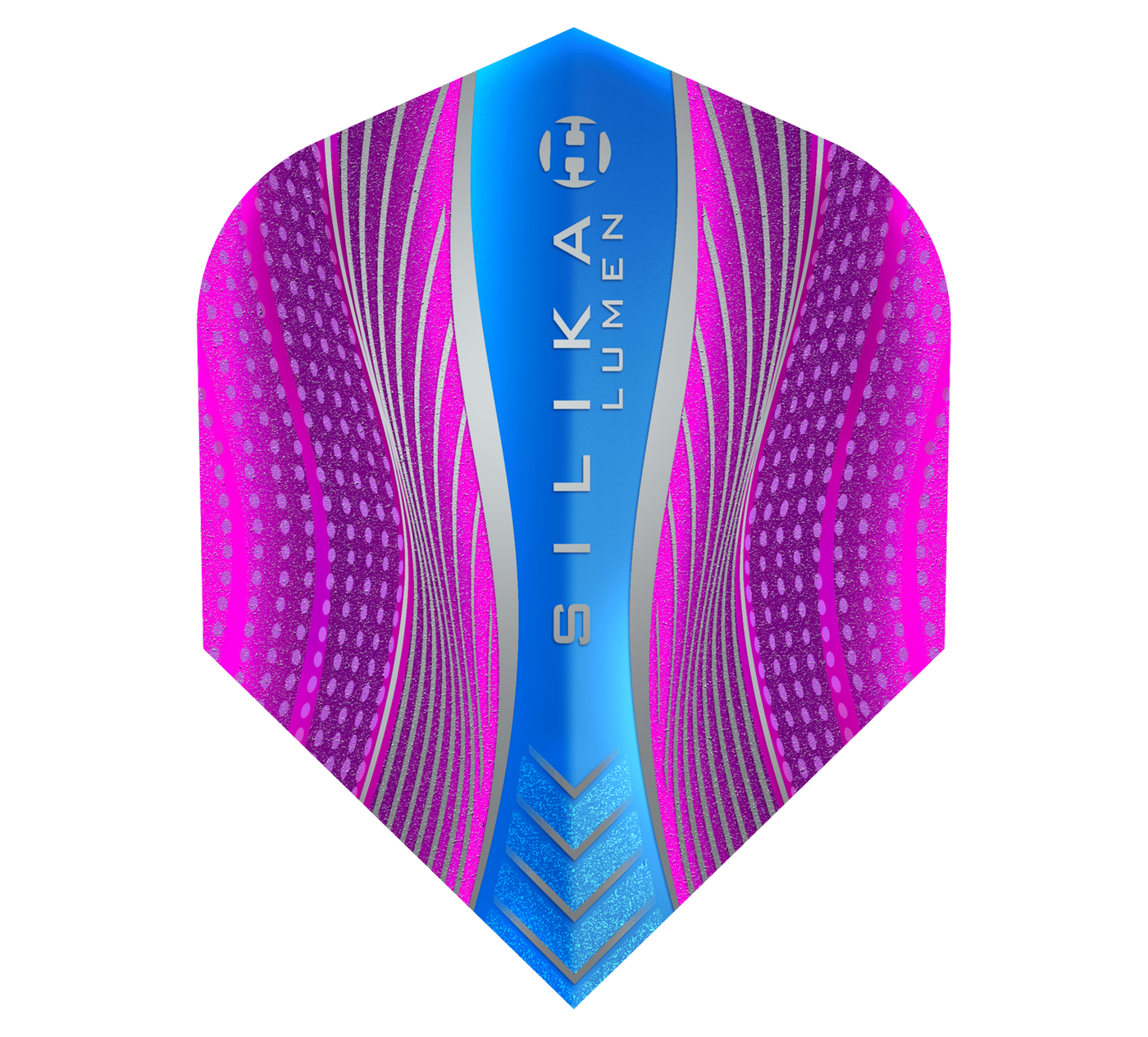Harrows Silika Lumen Round NO6 Aqua & Pink Tough Crystalline Coated Darts Flights