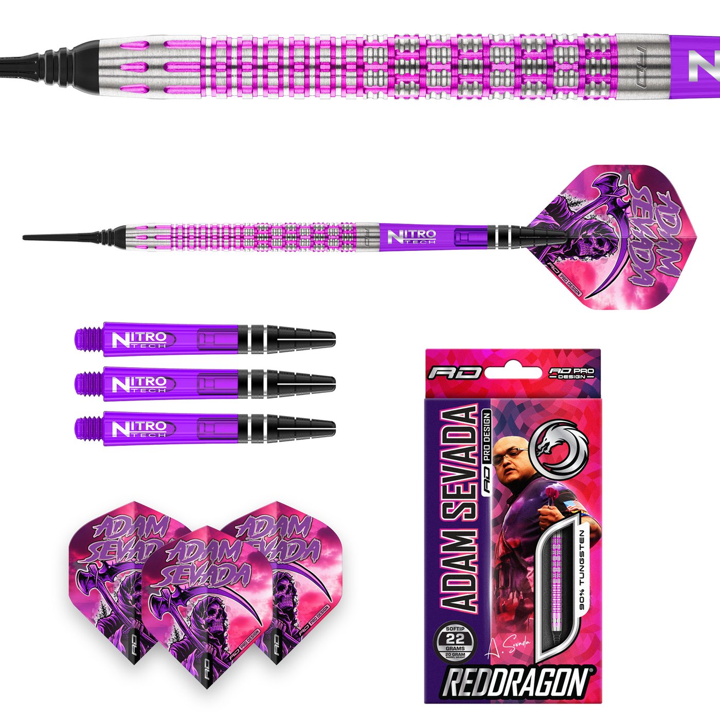 Red Dragon Adam Sevada 90% Soft Tip Darts
