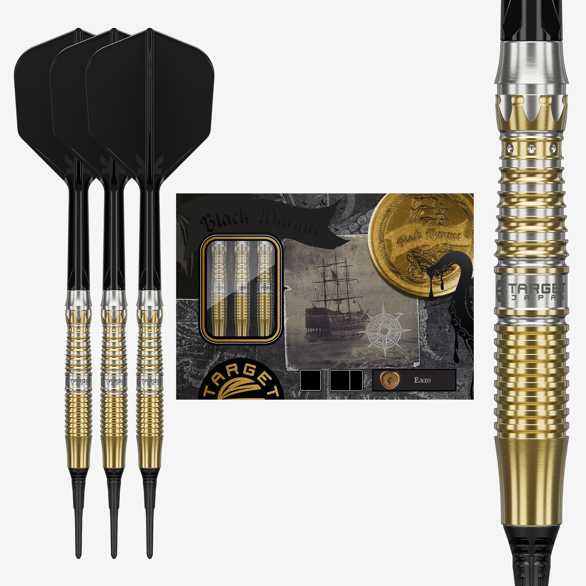 Target Japan Black Marque Enzo 90% - Soft Tip Darts - Dartshopper.com