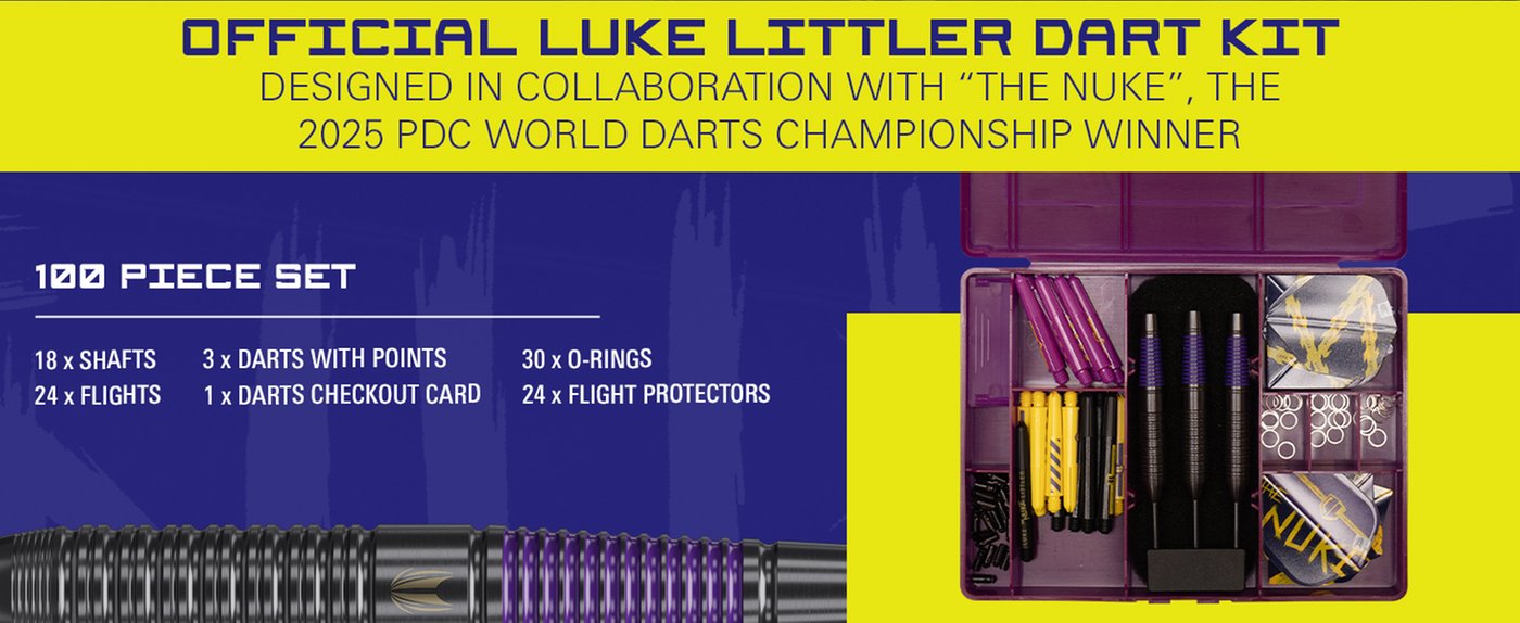 Target Luke Littler Brass Set 100 Pieces - Steel Tip Darts