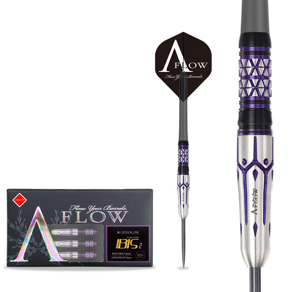 Dynasty Ibis 2 Silver & Purple 90% Dartshopper Exclusives - Dartpijlen