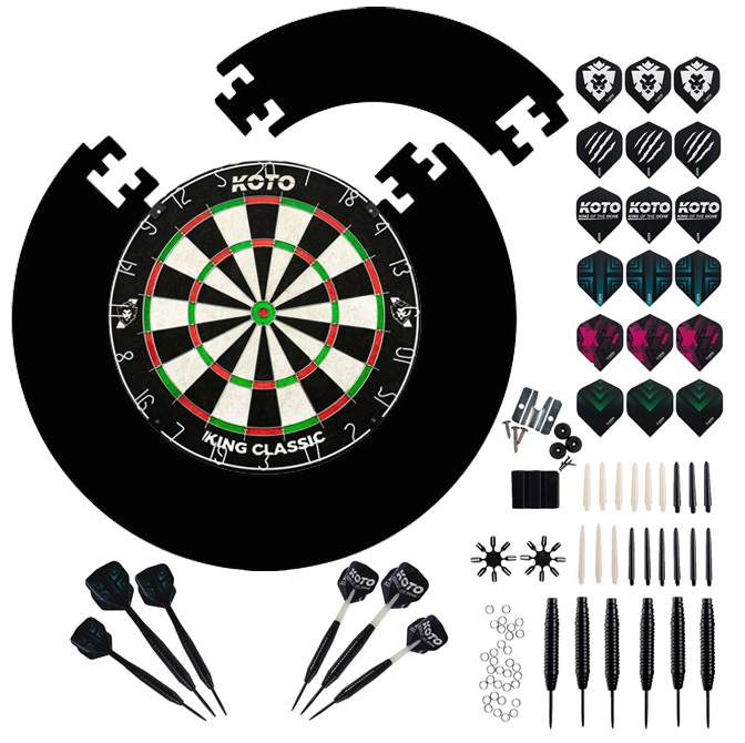 [Tweedekans] KOTO King Classic Edition + Surround + Accessory Kit Steeltip Black 90 Pieces - Dartset