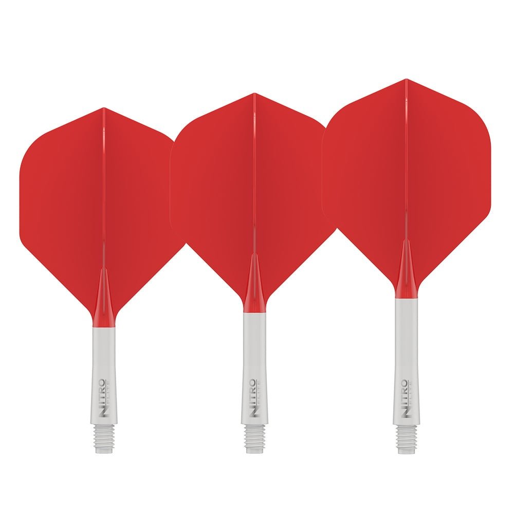 Red Dragon Nitro Flite System White Red NO2 Darts Flights
