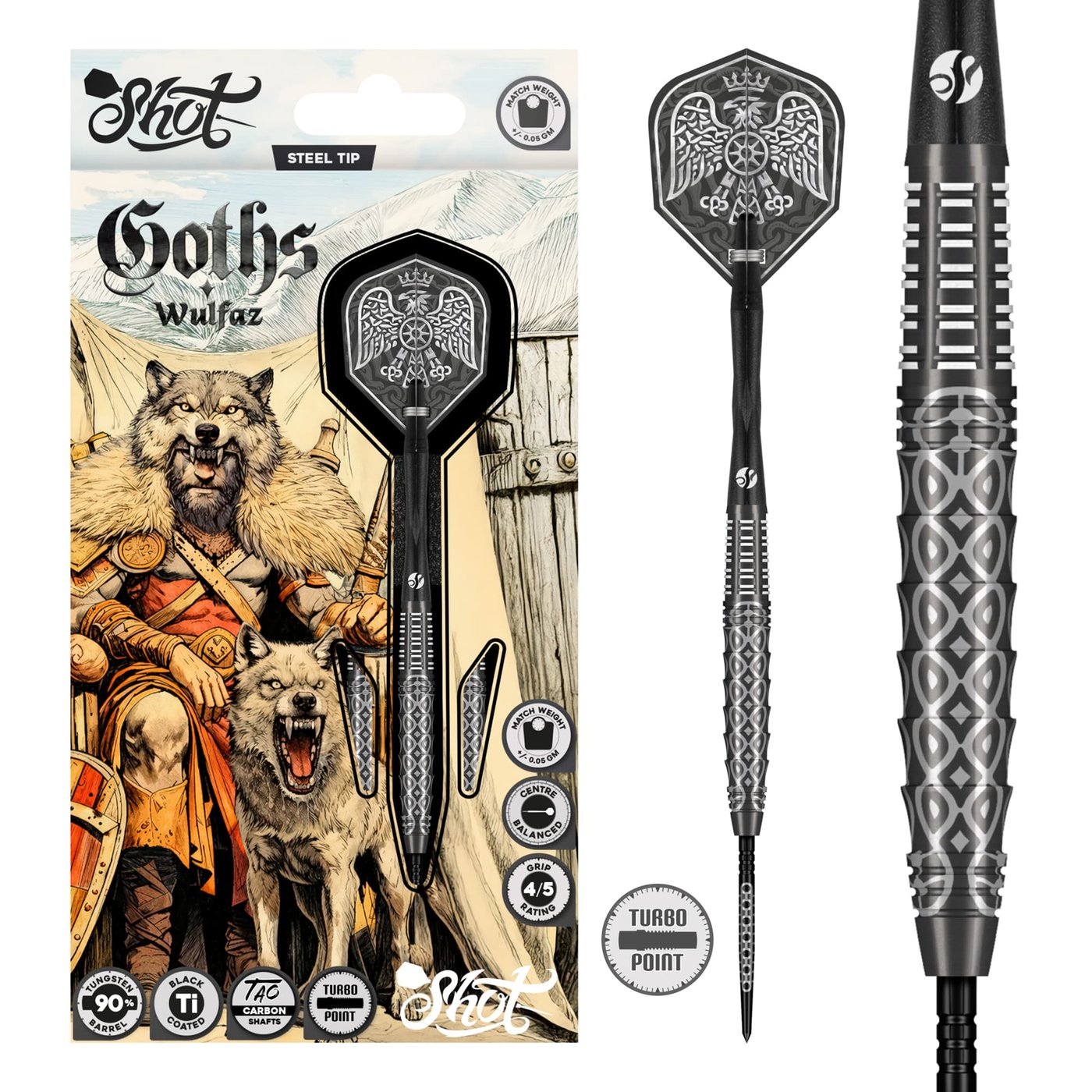 Shot Goths Wulfaz Turbo Point 90% - Dartpfeile