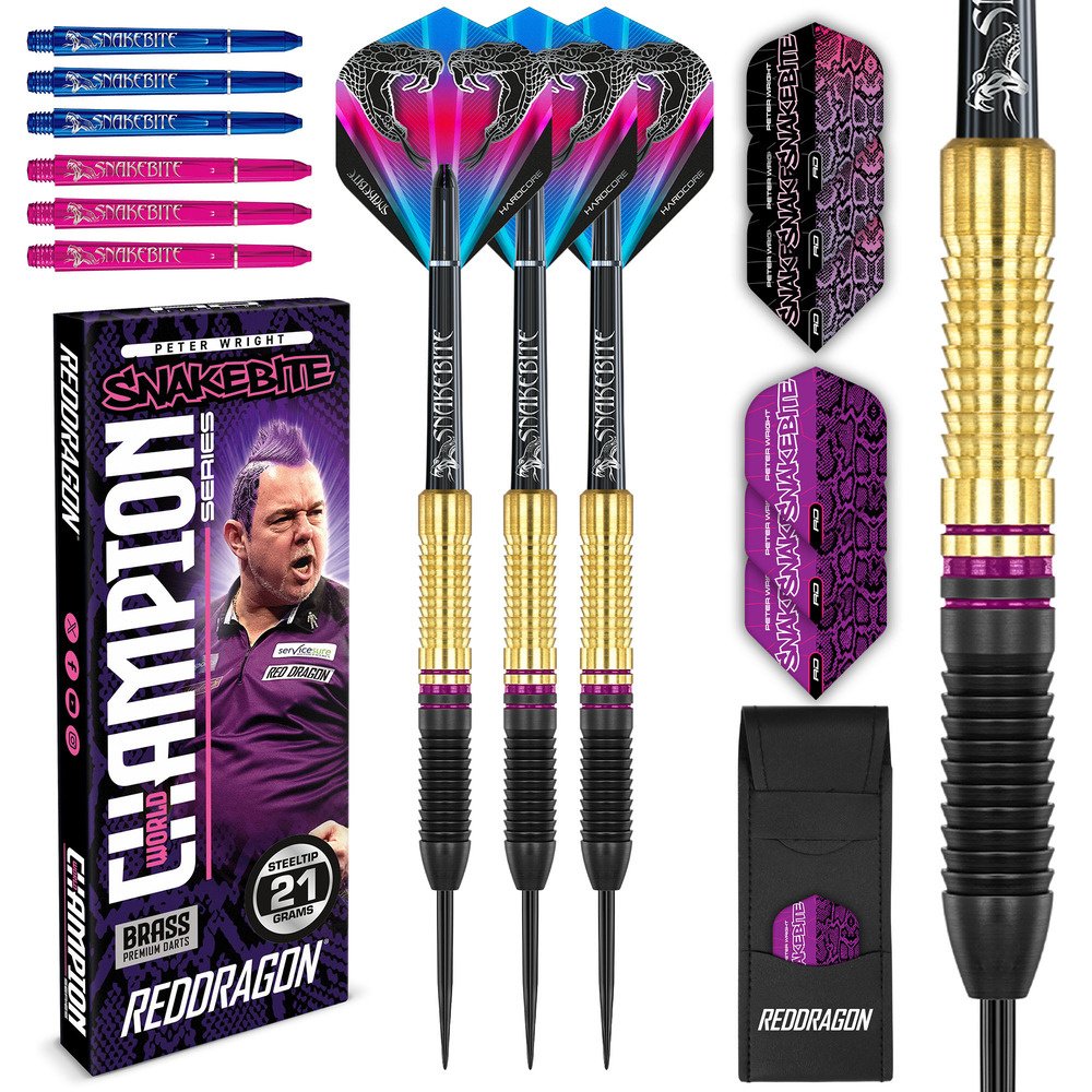 Red Dragon Peter Wright Snakebite Brass Dartshopper Exclusives - Dartpile