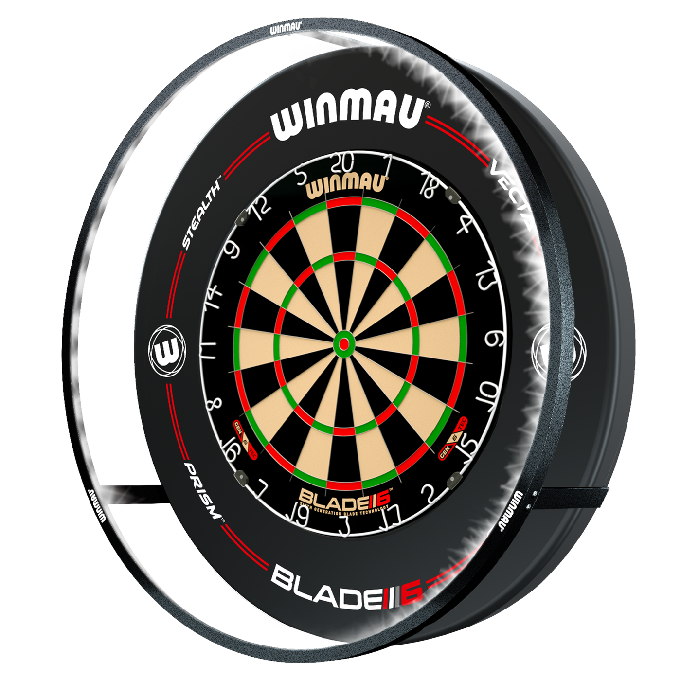 Winmau Blade 6 + Winmau Plasma + Winmau Pro-Line Surround Bundle - Diana de dardos Set