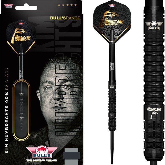 Bull's Kim Huybrechts E2 Full Black 90% - Steel Tip Darts