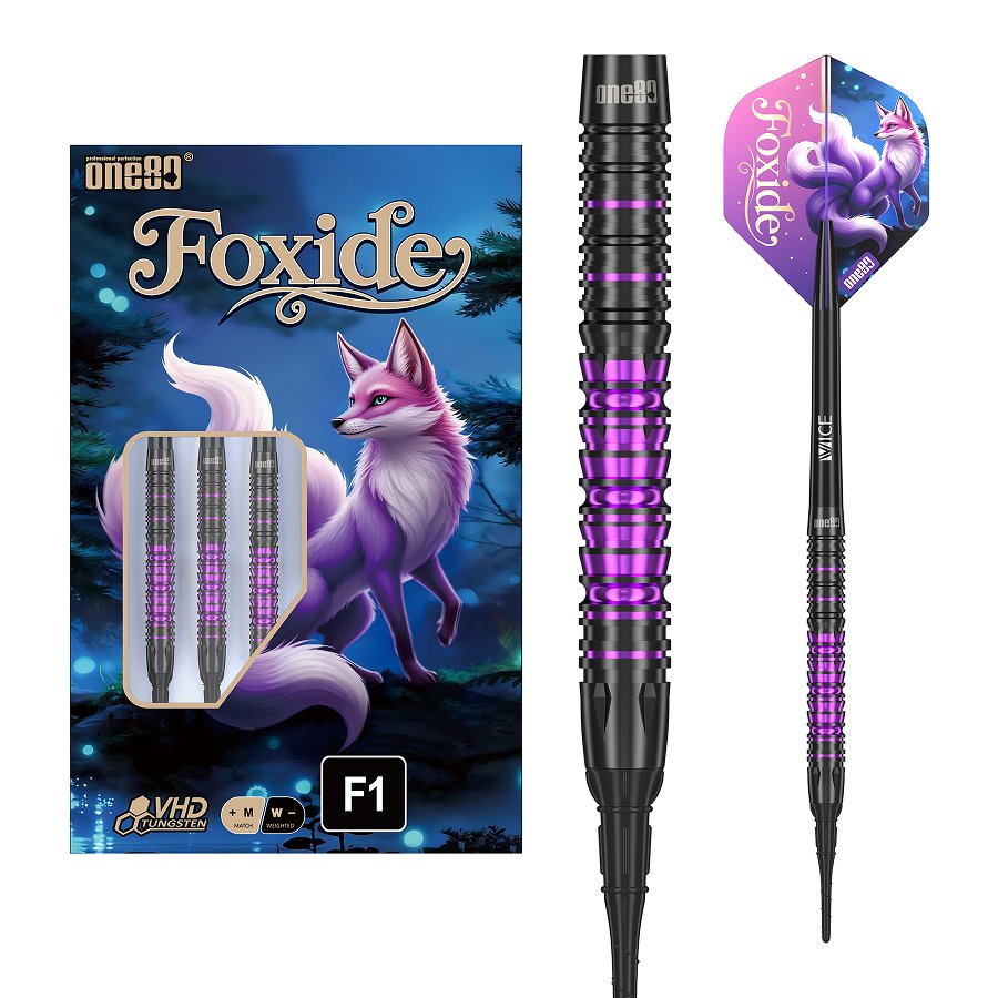 ONE80 Foxide F1 90% - Fléchettes pointe Plastique