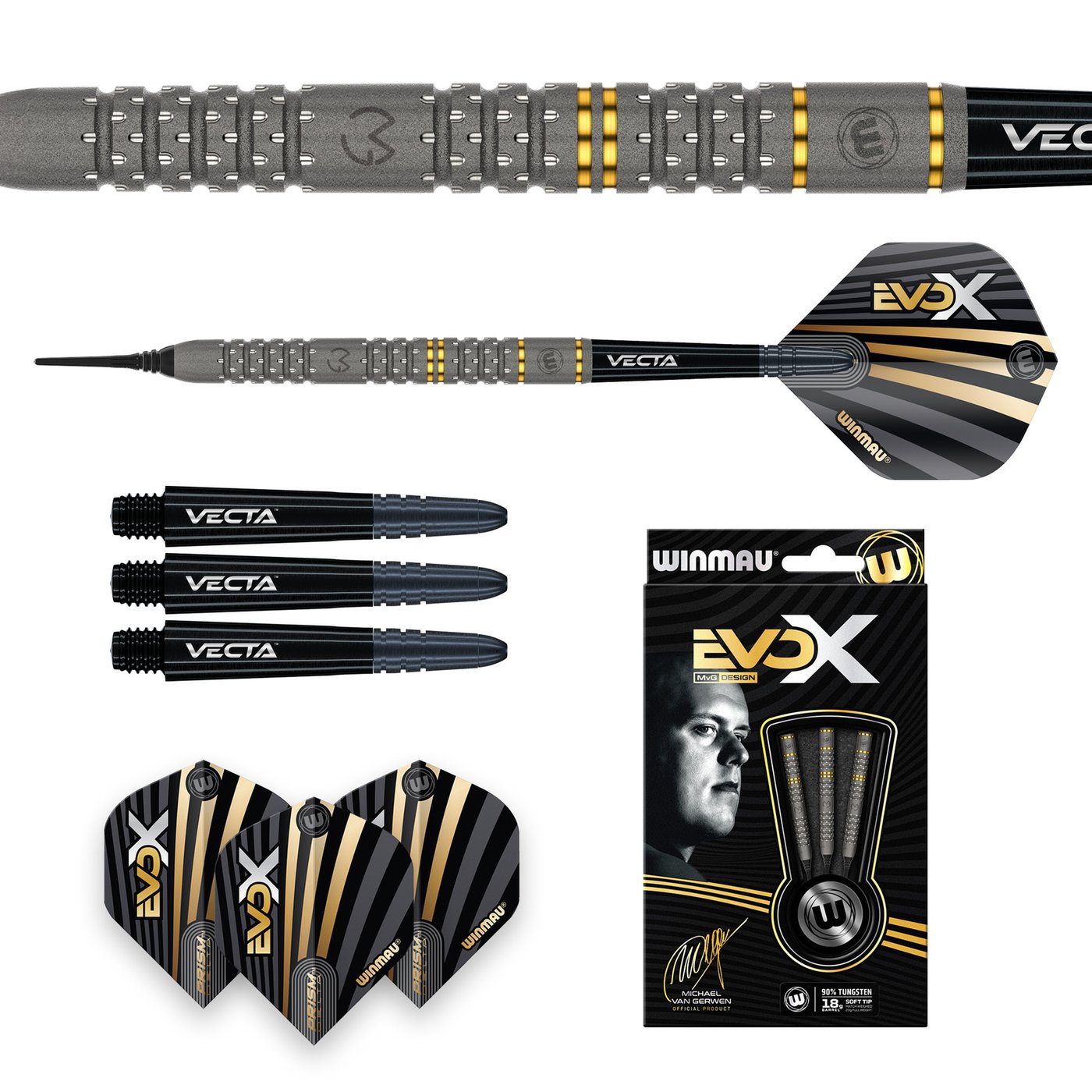 Winmau Michael van Gerwen EVO-X 90% Soft Tip Darts