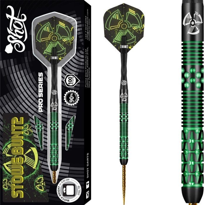 Shot Stowe Buntz V2 Black 90% - Steel Tip Darts - Dartshopper.com